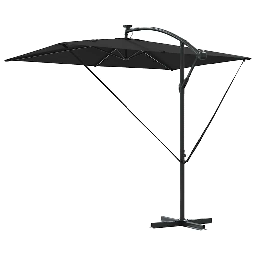 Parasol banana cu brațe cu blocare Negru 294 x 200 x 254 cm GartenMobel Dekor
