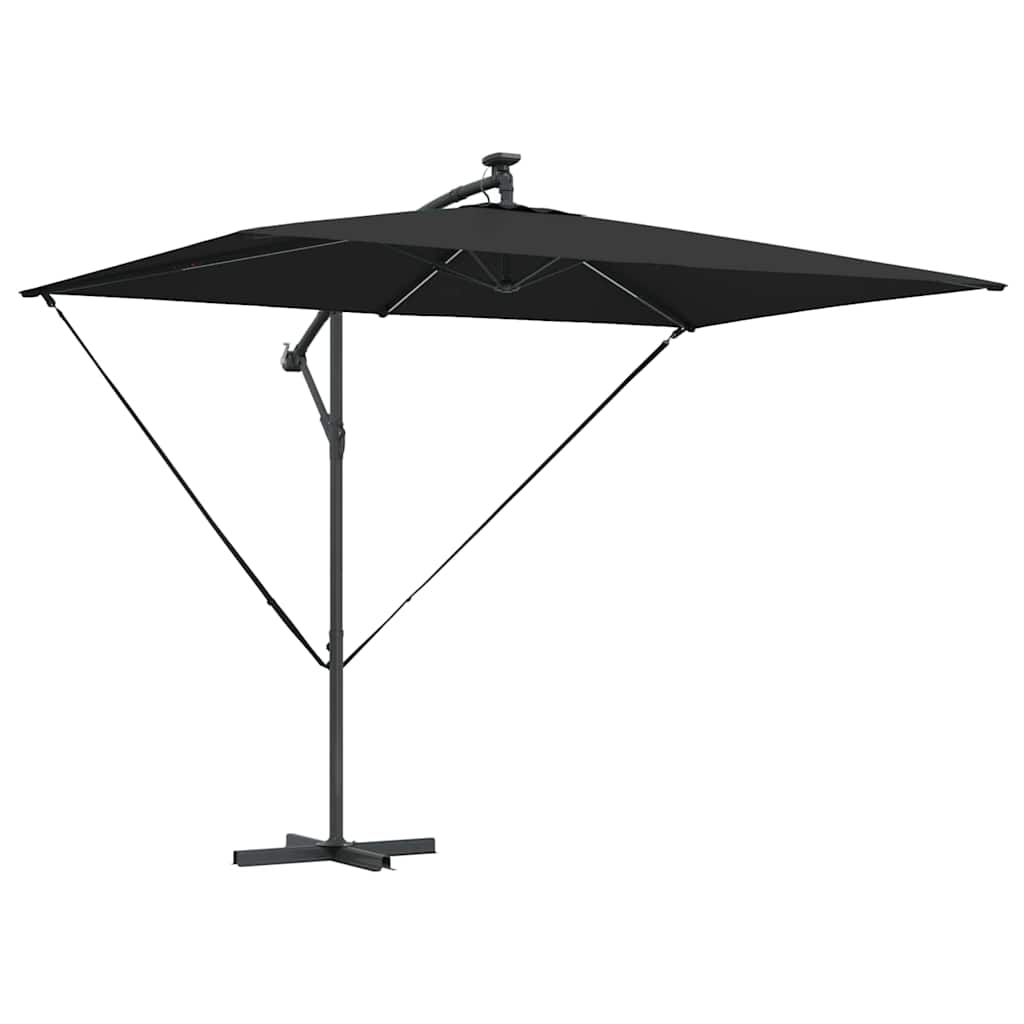 Parasol banana cu brațe cu blocare Negru 294 x 200 x 254 cm GartenMobel Dekor