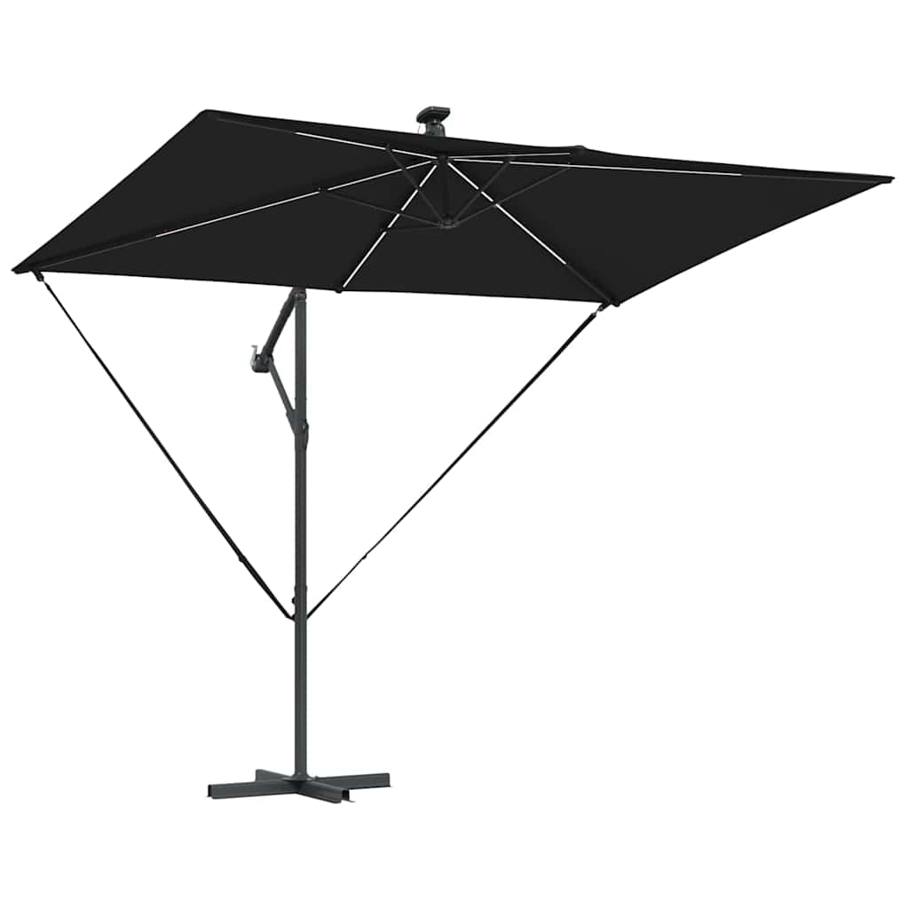 Parasol banana cu brațe cu blocare Negru 294 x 200 x 254 cm GartenMobel Dekor