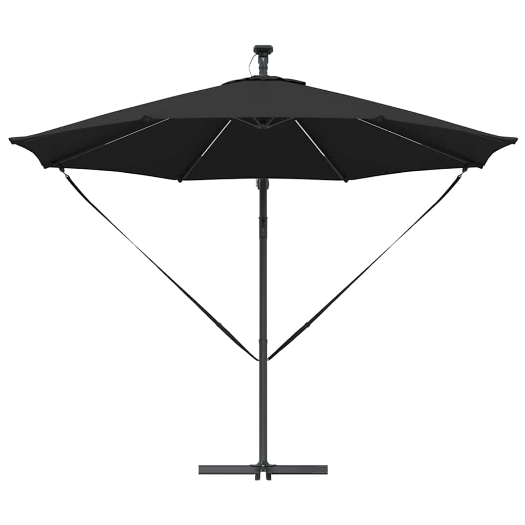 Parasol banana cu brațe cu blocare Negru 294 x 294 x 248 cm GartenMobel Dekor