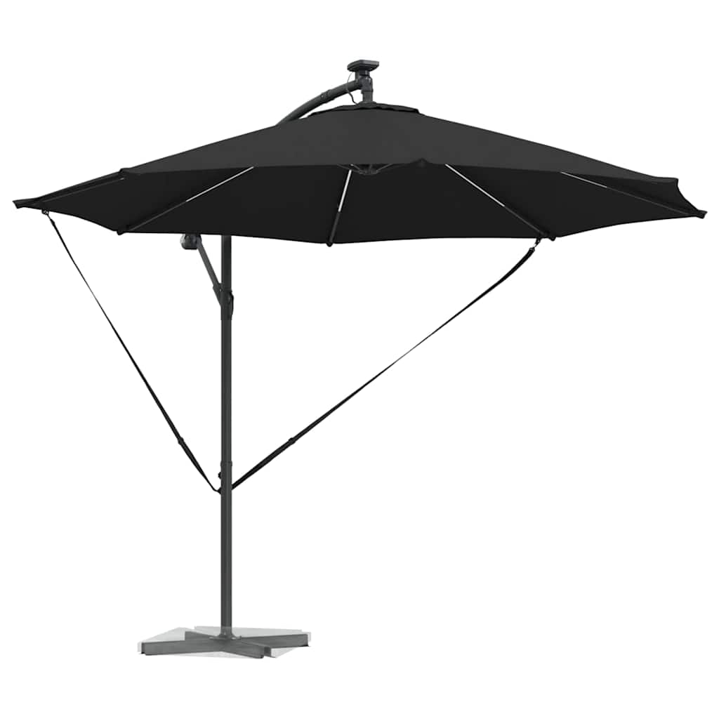 Parasol banana cu brațe cu blocare Negru 294 x 294 x 248 cm GartenMobel Dekor