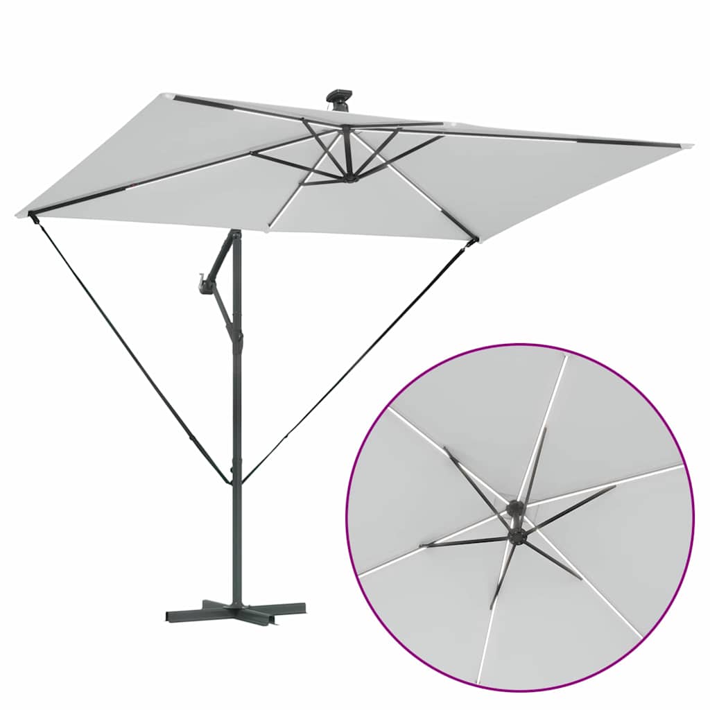 Parasol banana cu brațe cu blocare Nisipiu 294 x 200 x 254 cm GartenMobel Dekor