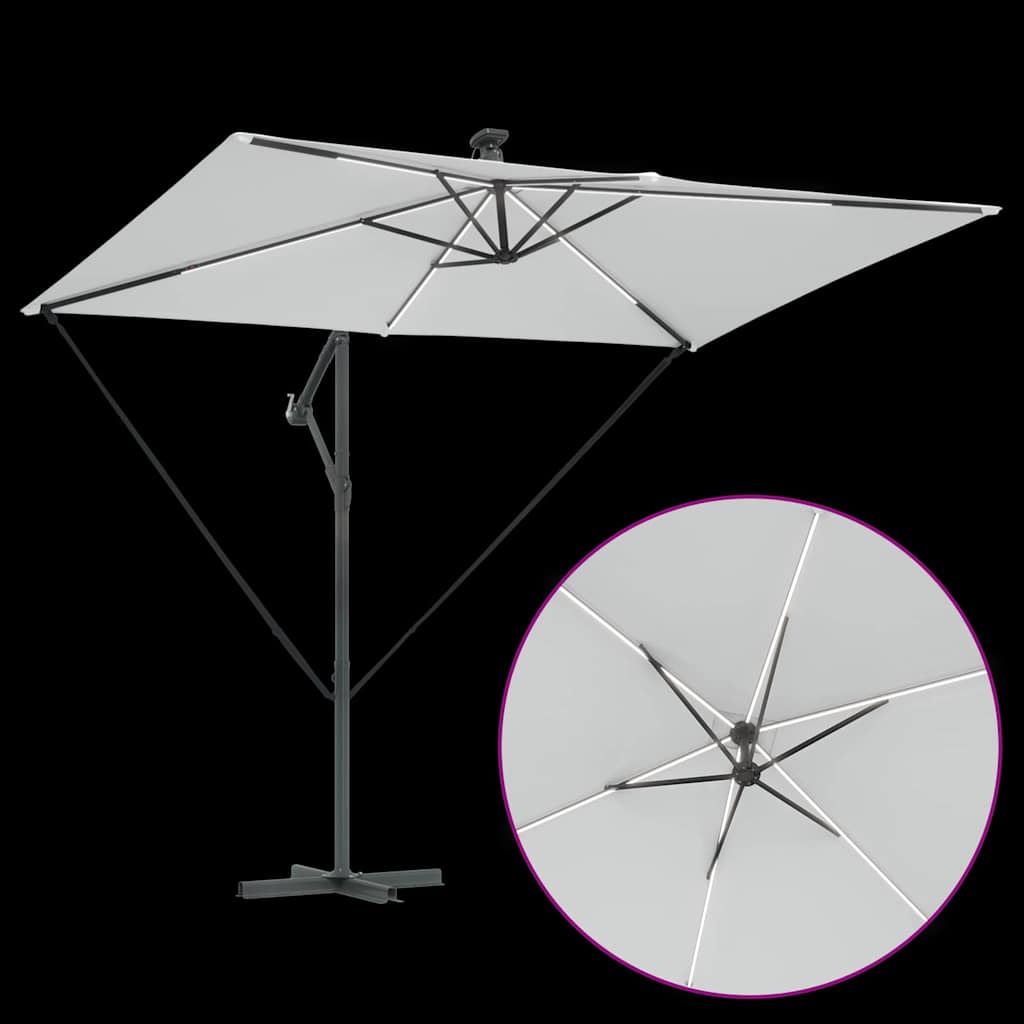 Parasol banana cu brațe cu blocare Nisipiu 294 x 200 x 254 cm GartenMobel Dekor