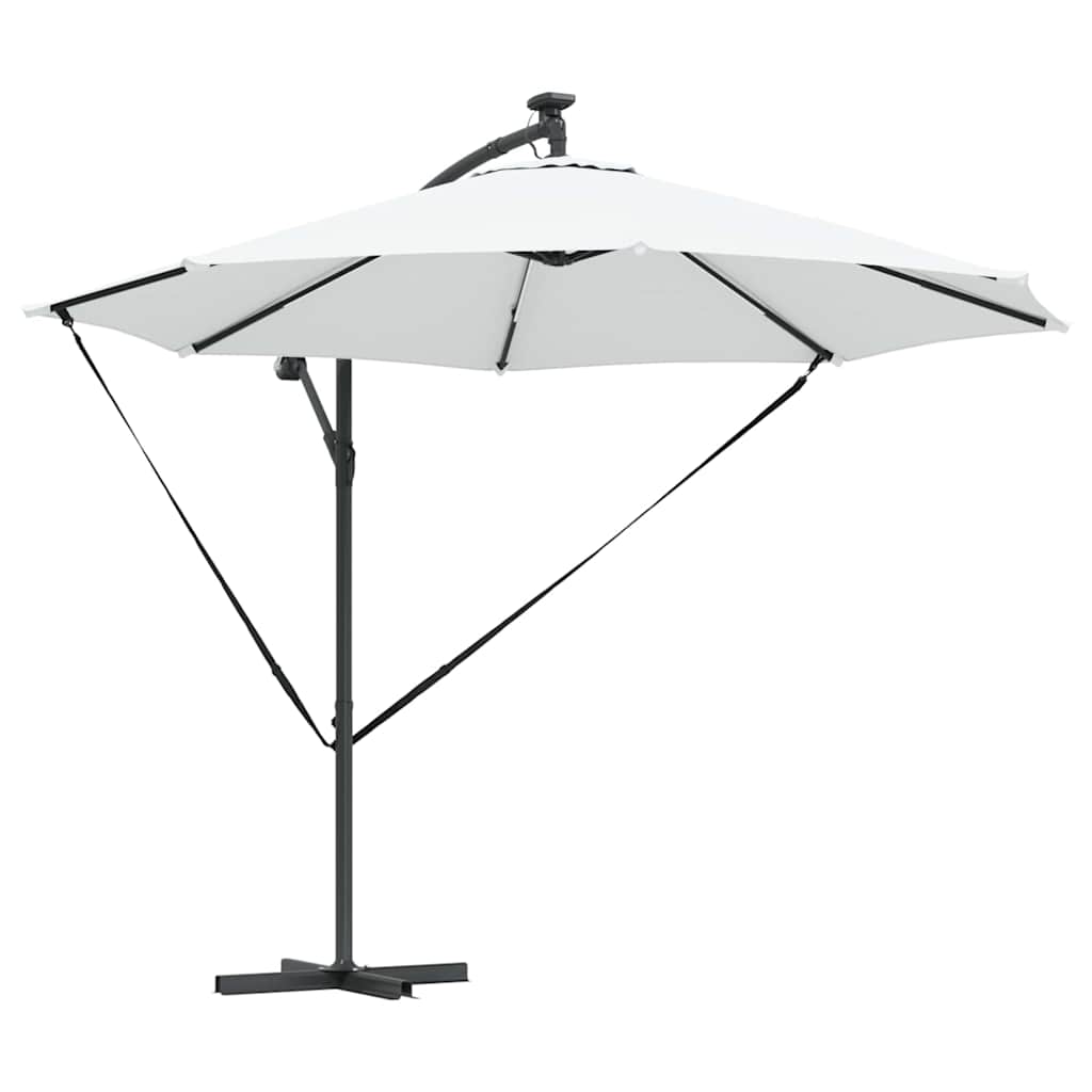 Parasol banana cu brațe cu blocare Nisipiu 294 x 294 x 248 cm GartenMobel Dekor