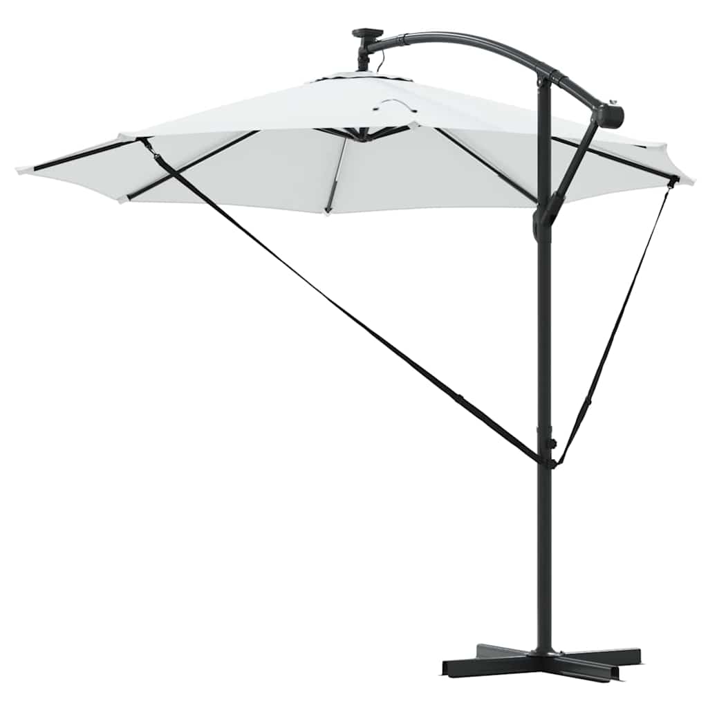 Parasol banana cu brațe cu blocare Nisipiu 294 x 294 x 248 cm GartenMobel Dekor