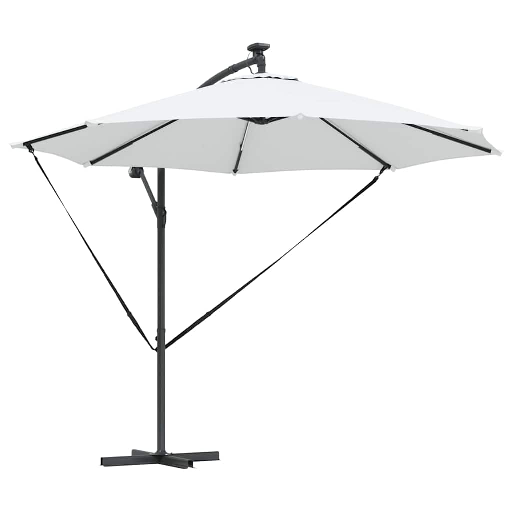 Parasol banana cu brațe cu blocare Nisipiu 294 x 294 x 248 cm GartenMobel Dekor