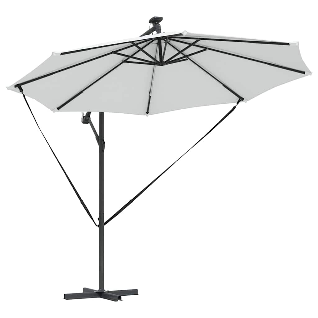 Parasol banana cu brațe cu blocare Nisipiu 294 x 294 x 248 cm GartenMobel Dekor