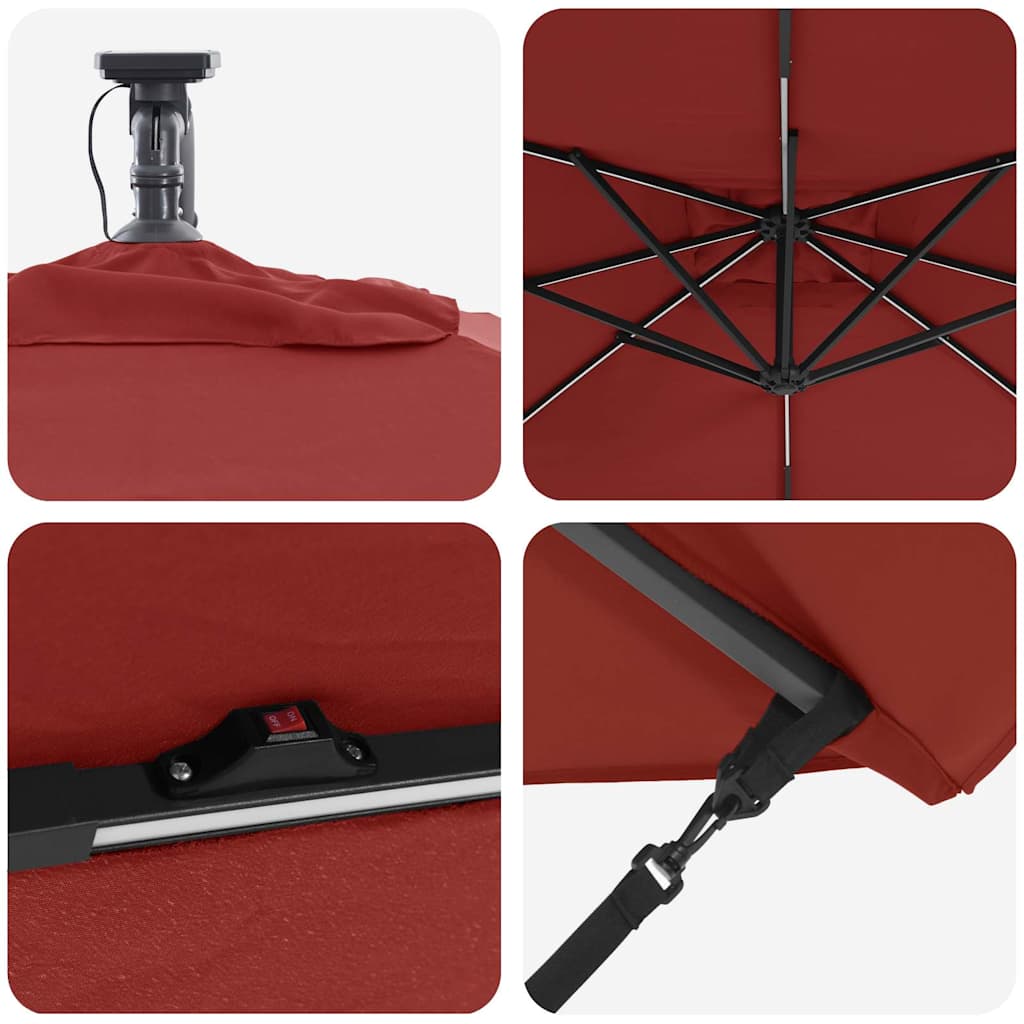 Parasol banana cu brațe cu blocare Terracota 249 x 249 x 250 cm GartenMobel Dekor