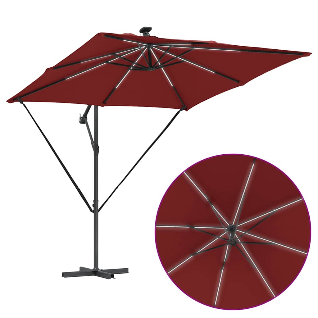 Parasol banana cu brațe cu blocare Terracota 249 x 249 x 250 cm GartenMobel Dekor