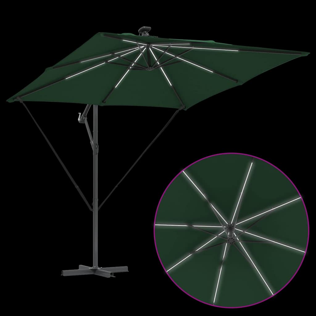 Parasol banana cu brațe cu blocare Verde 249 x 249 x 250 cm GartenMobel Dekor