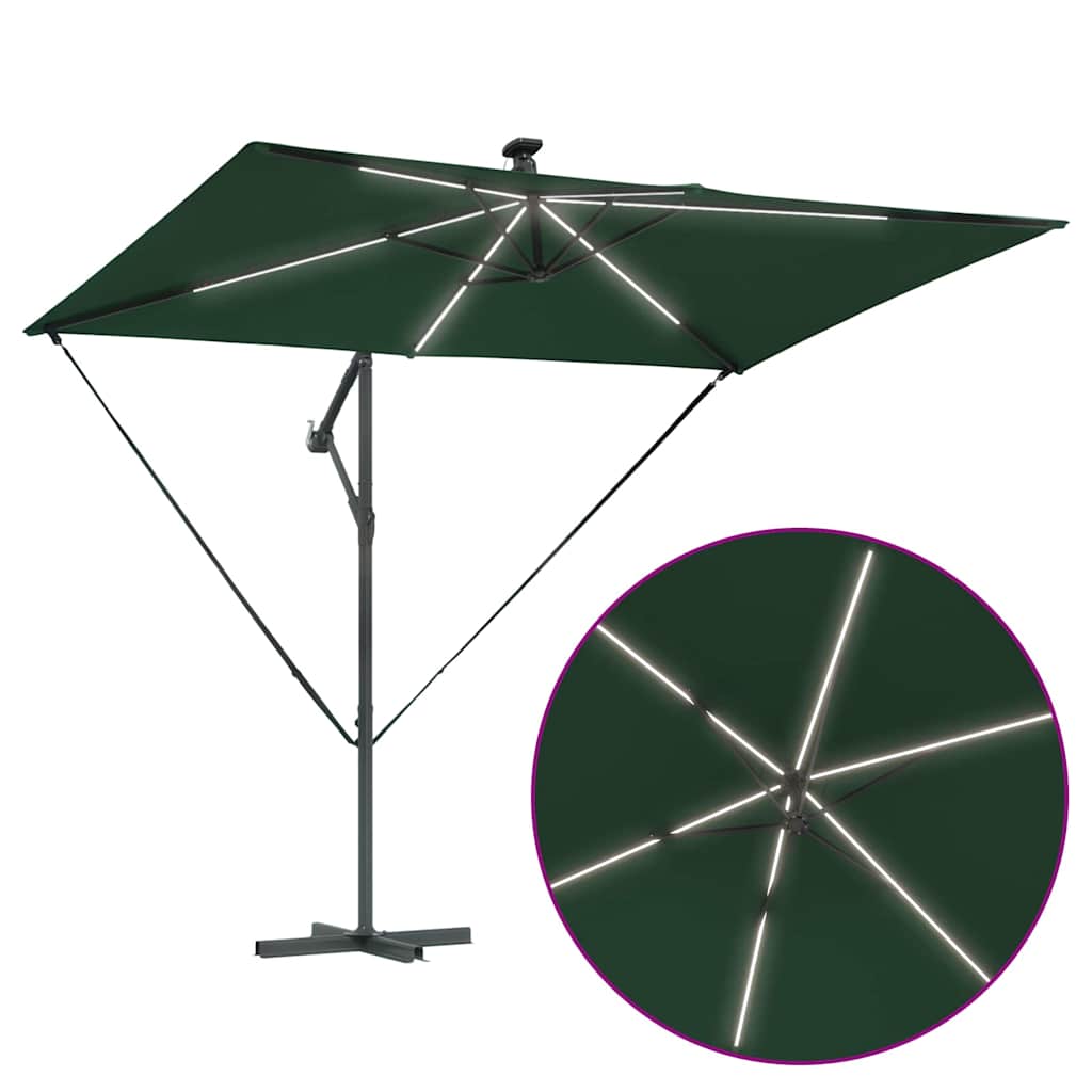 Parasol banana cu brațe cu blocare Verde 294 x 200 x 254 cm GartenMobel Dekor