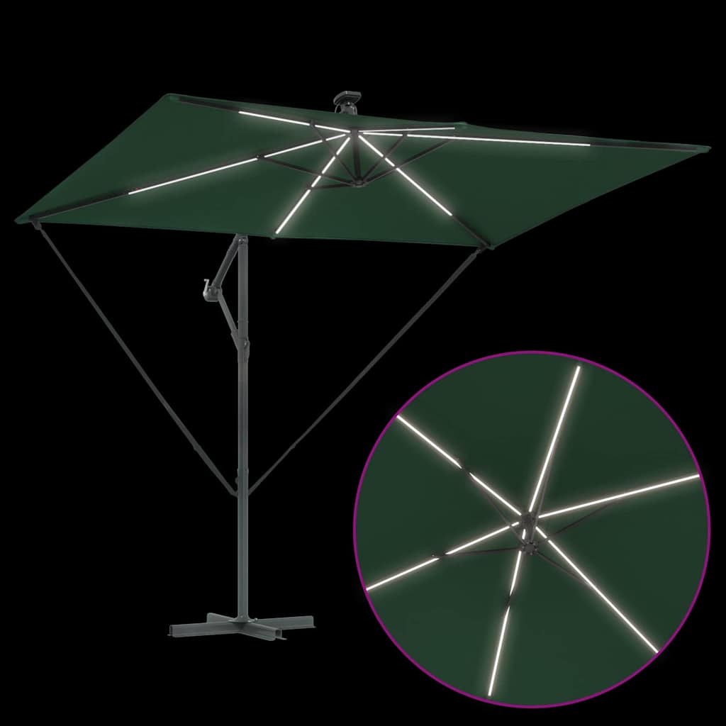 Parasol banana cu brațe cu blocare Verde 294 x 200 x 254 cm GartenMobel Dekor