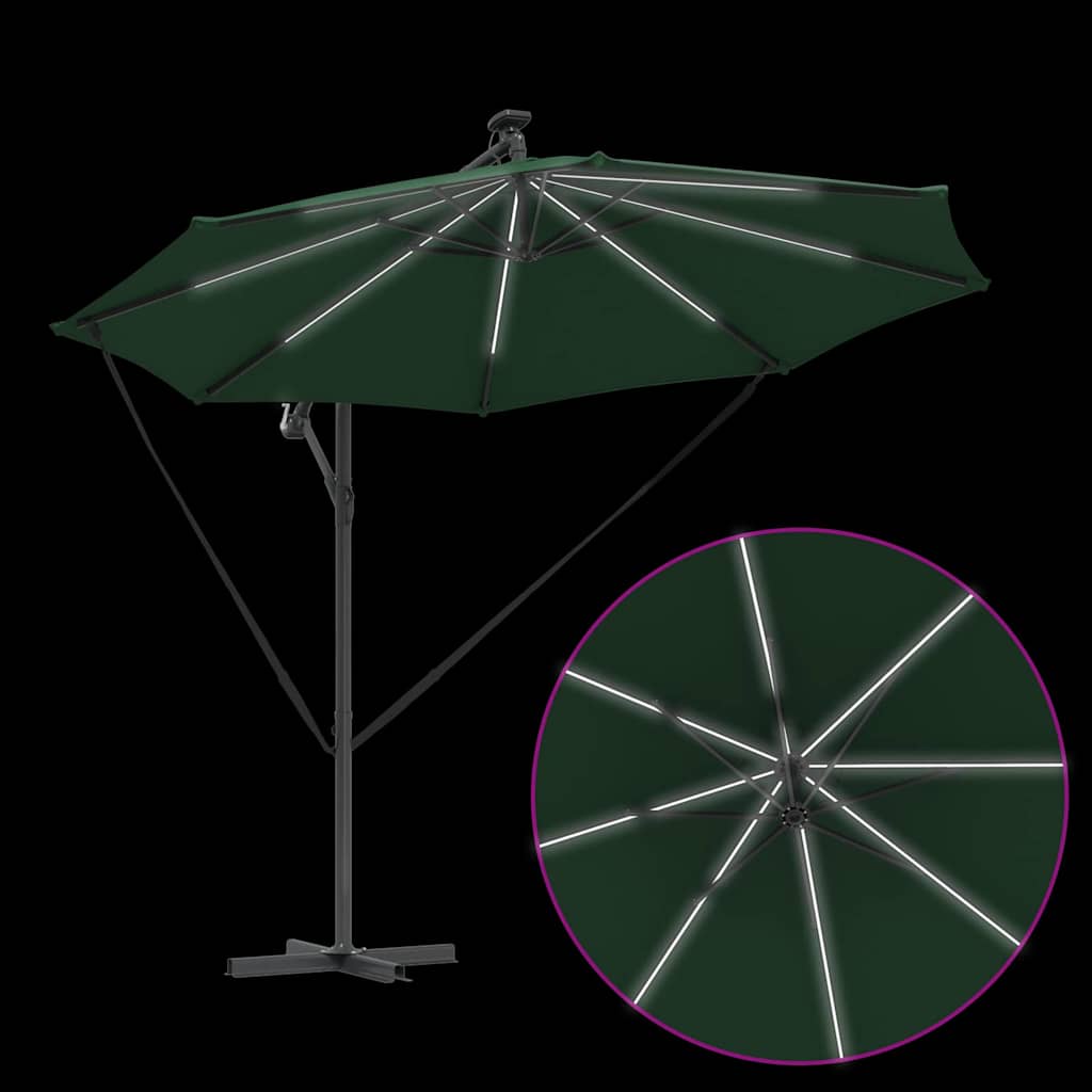 Parasol banana cu brațe cu blocare Verde 294 x 294 x 248 cm GartenMobel Dekor