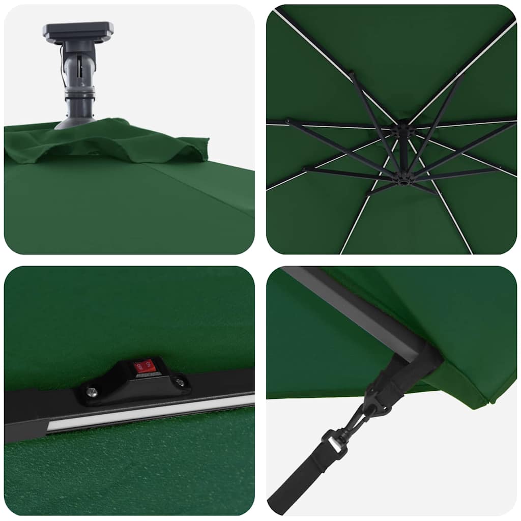 Parasol banana cu brațe cu blocare Verde 294 x 294 x 248 cm GartenMobel Dekor