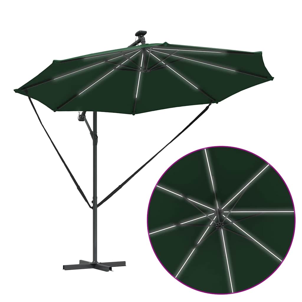 Parasol banana cu brațe cu blocare Verde 294 x 294 x 248 cm GartenMobel Dekor