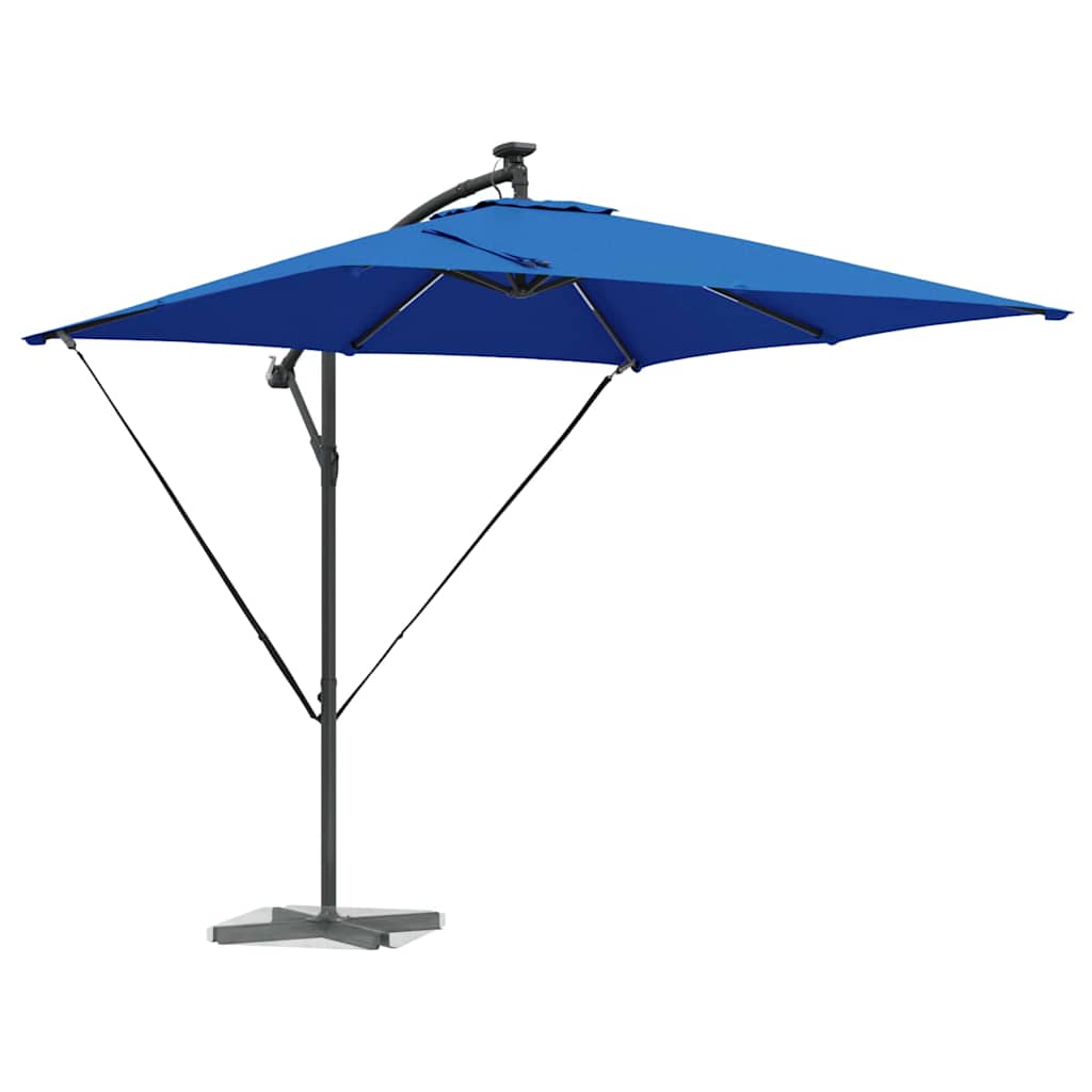 Parasol banana cu brațe cu blocare albastru 249 x 249 x 250 cm GartenMobel Dekor