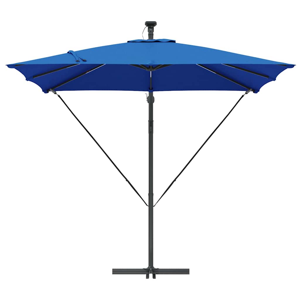 Parasol banana cu brațe cu blocare albastru 249 x 249 x 250 cm GartenMobel Dekor
