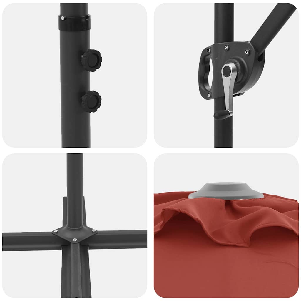 Parasol cu braț cantilever pentru grădină Terracota mare GartenMobel Dekor