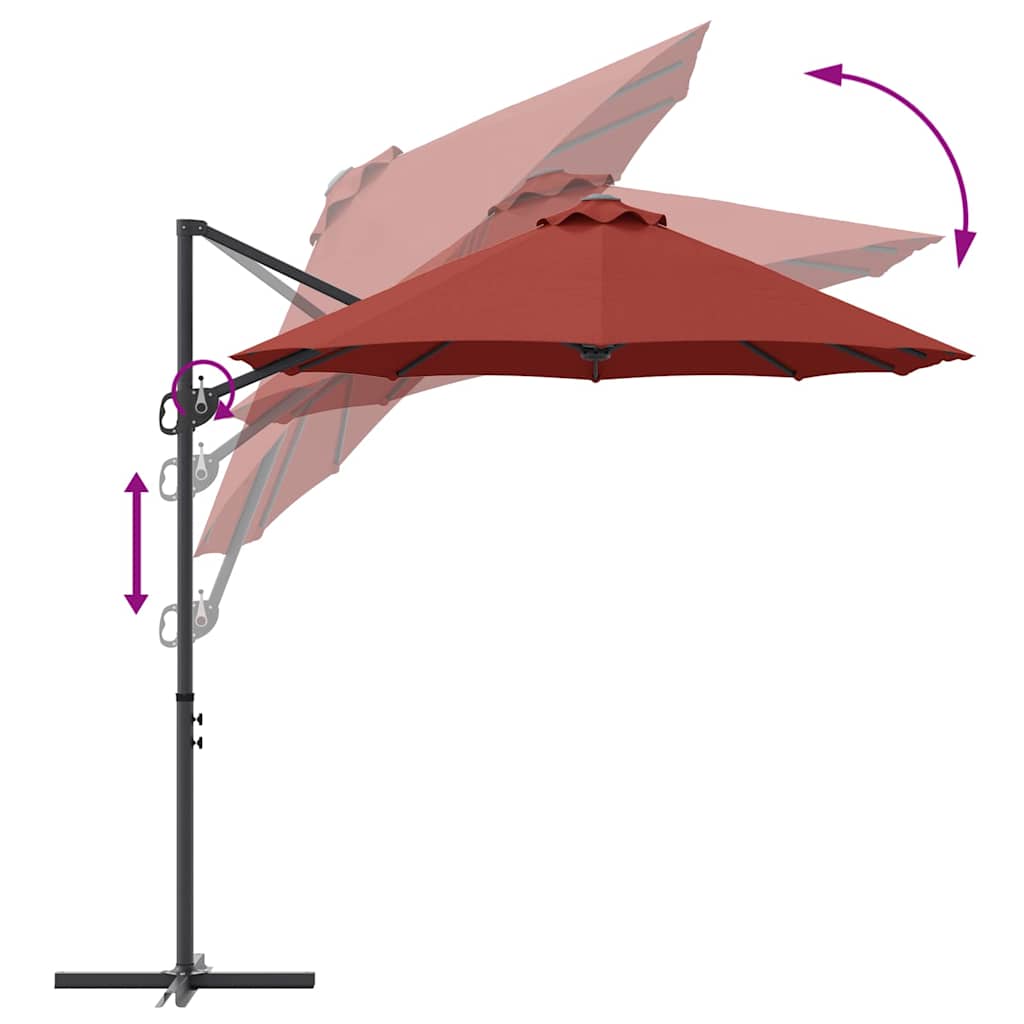 Parasol cu braț cantilever pentru grădină Terracota mare GartenMobel Dekor