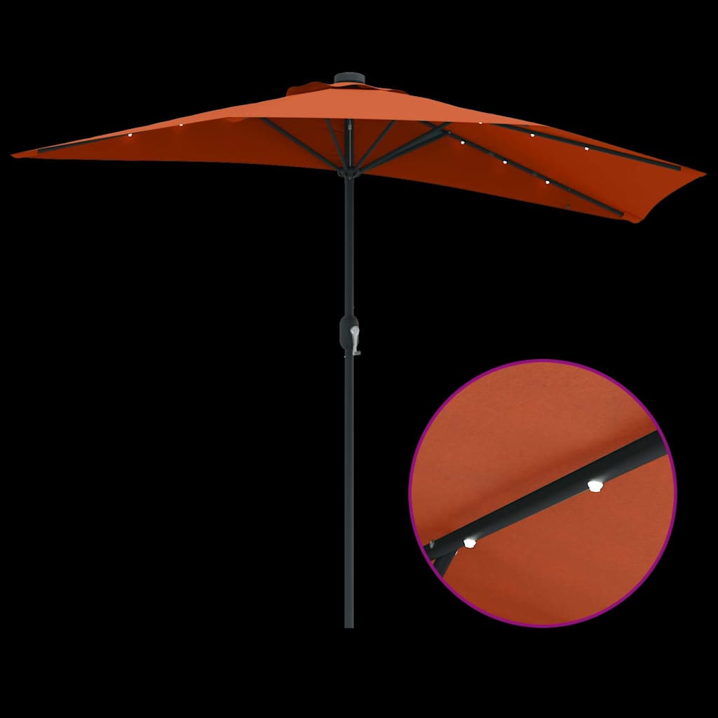 Parasol de Grădină Terracota 294 x 150 x 224 cm țesătură GartenMobel Dekor