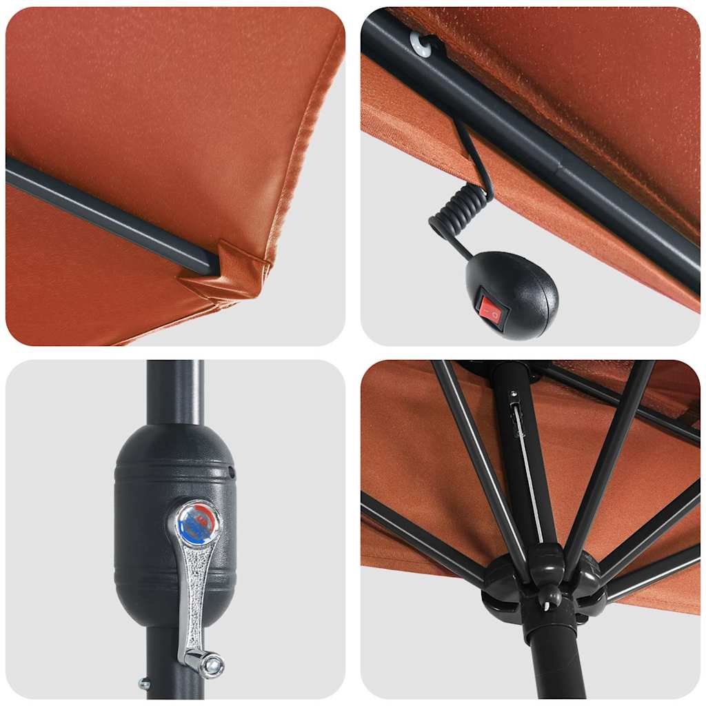 Parasol de Grădină Terracota 294 x 150 x 224 cm țesătură GartenMobel Dekor