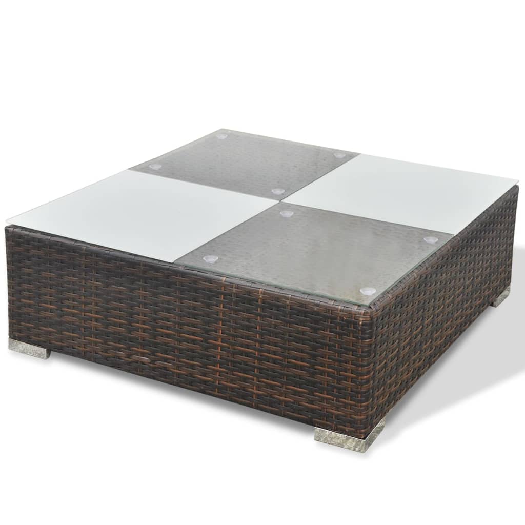 Set mobilier de grădină cu perne, 5 piese, maro, poliratan GartenMobel Dekor