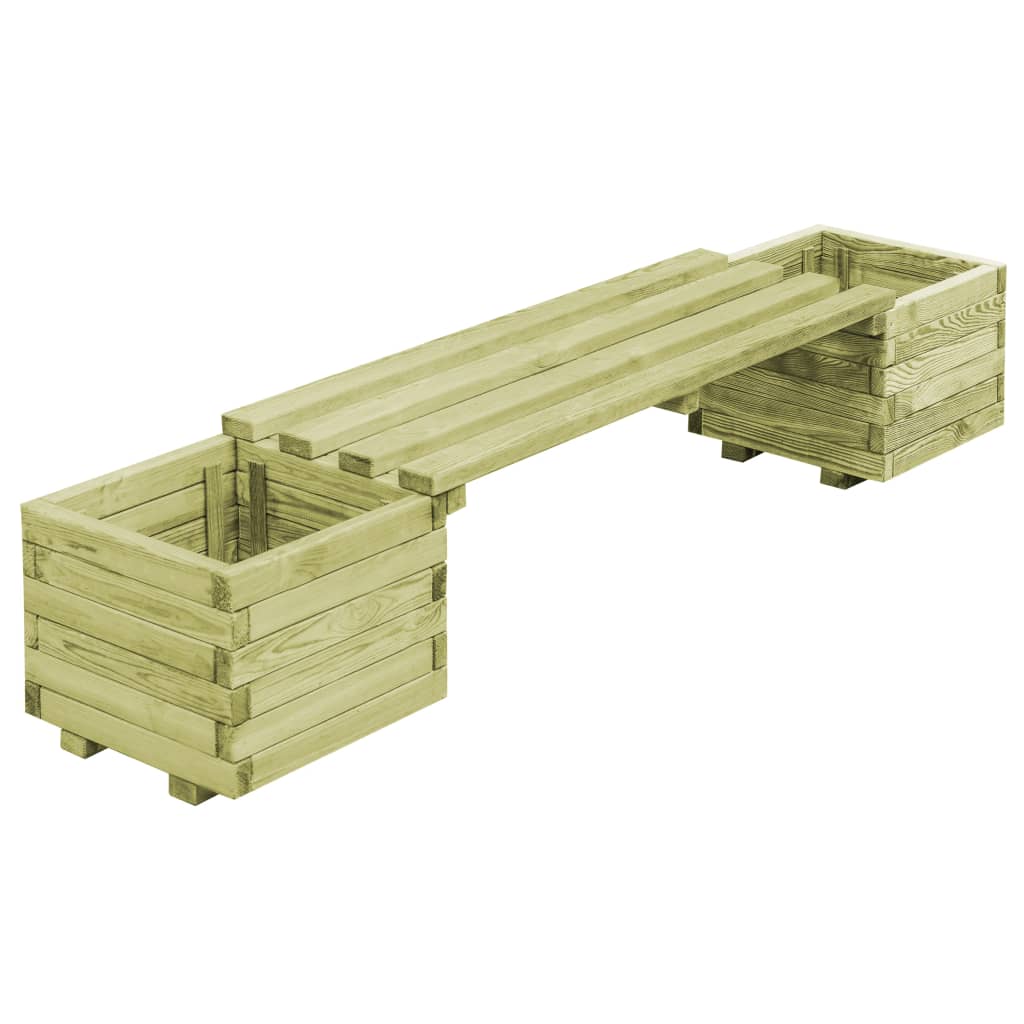 Bancă de grădină cu jardiniere, lemn de pin tratat  GartenMobel Dekor