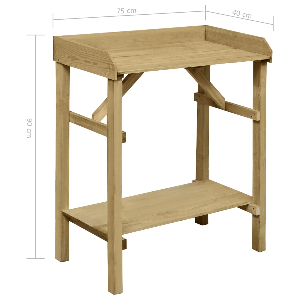 Masă jardinieră de grădină 75x40x90 cm lemn de pin tratat GartenMobel Dekor
