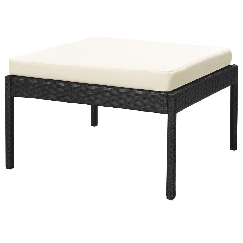 Set mobilier de grădină cu perne, 6 piese, negru, poliratan GartenMobel Dekor