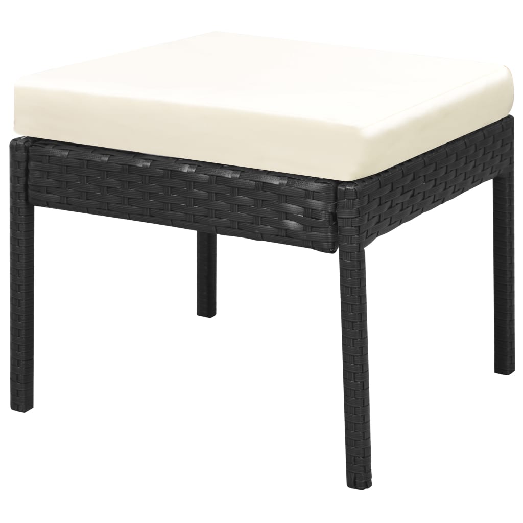 Set mobilier de grădină cu perne, 6 piese, negru, poliratan GartenMobel Dekor