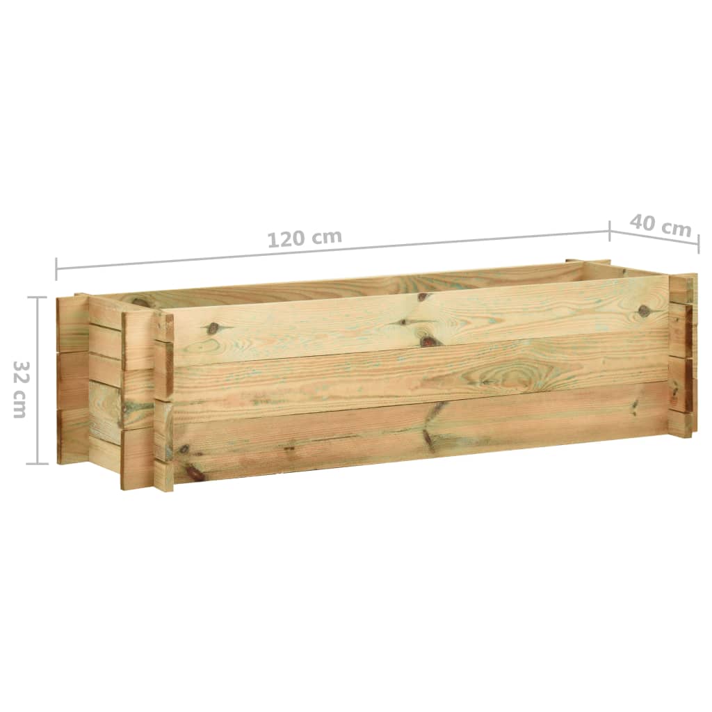 Strat înălțat legume grădină, 120 cm, lemn de pin tratat GartenMobel Dekor