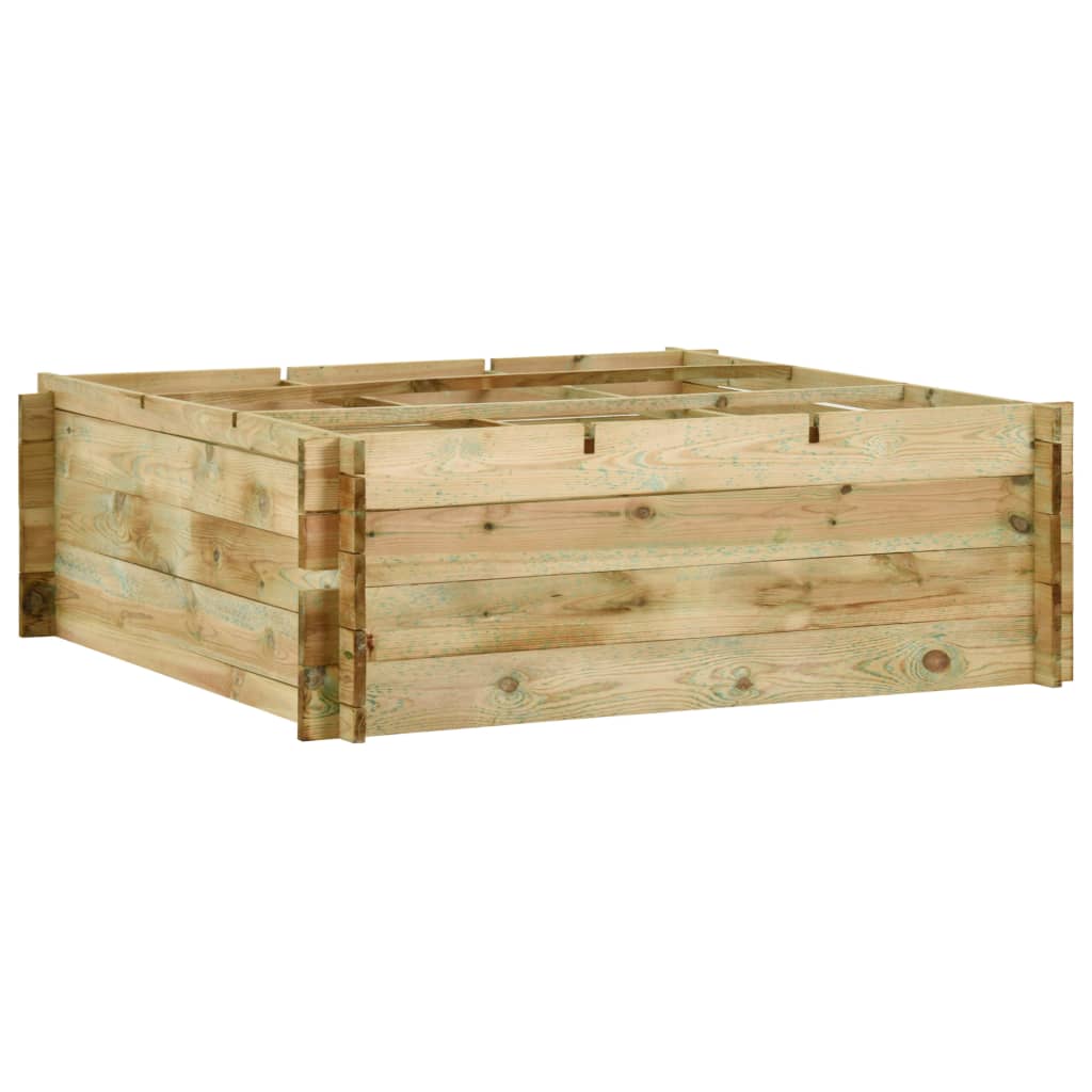 Strat înălțat legume grădină, 120x120x40 cm, lemn de pin tratat GartenMobel Dekor