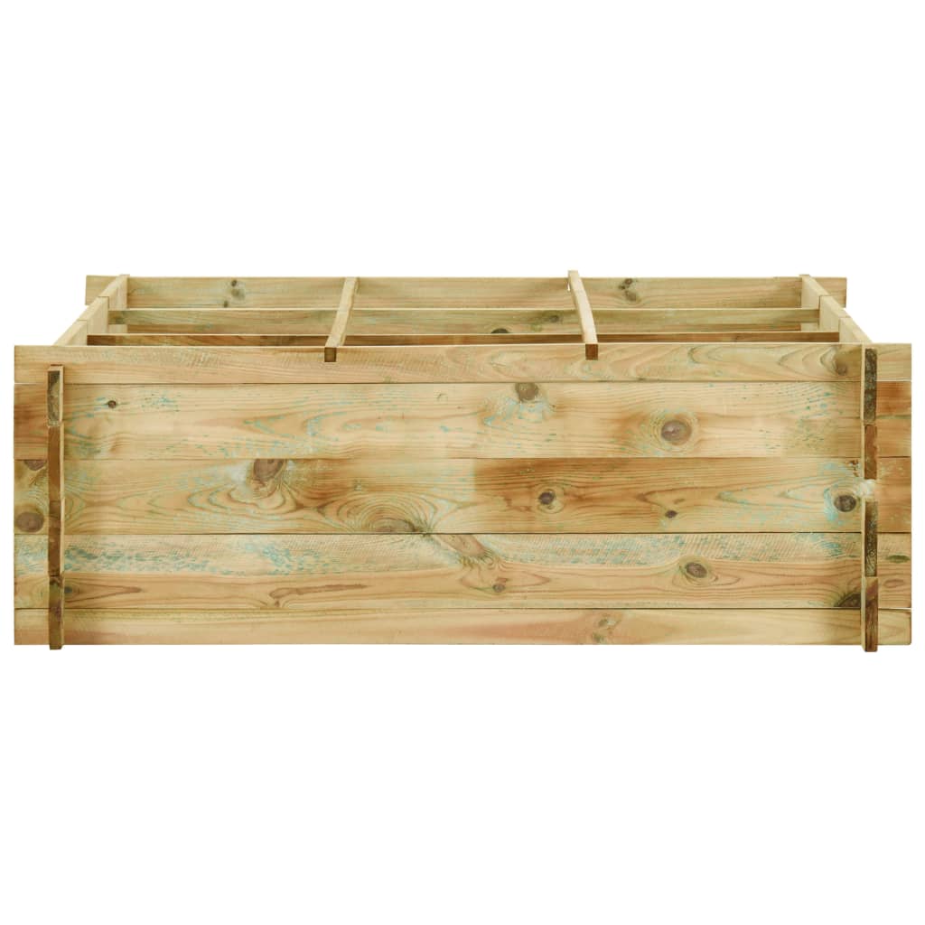 Strat înălțat legume grădină, 120x120x40 cm, lemn de pin tratat GartenMobel Dekor