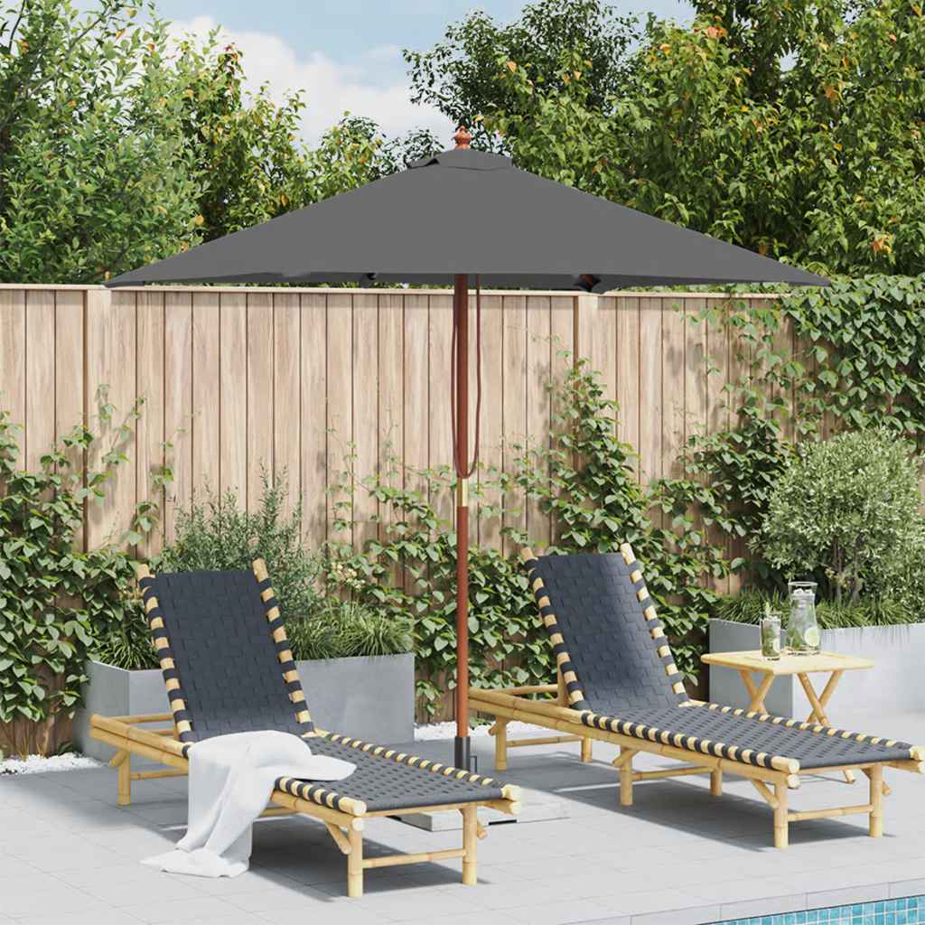 Umbrelă de soare, exterior, stâlp lemn, 150x200 cm, antracit GartenMobel Dekor