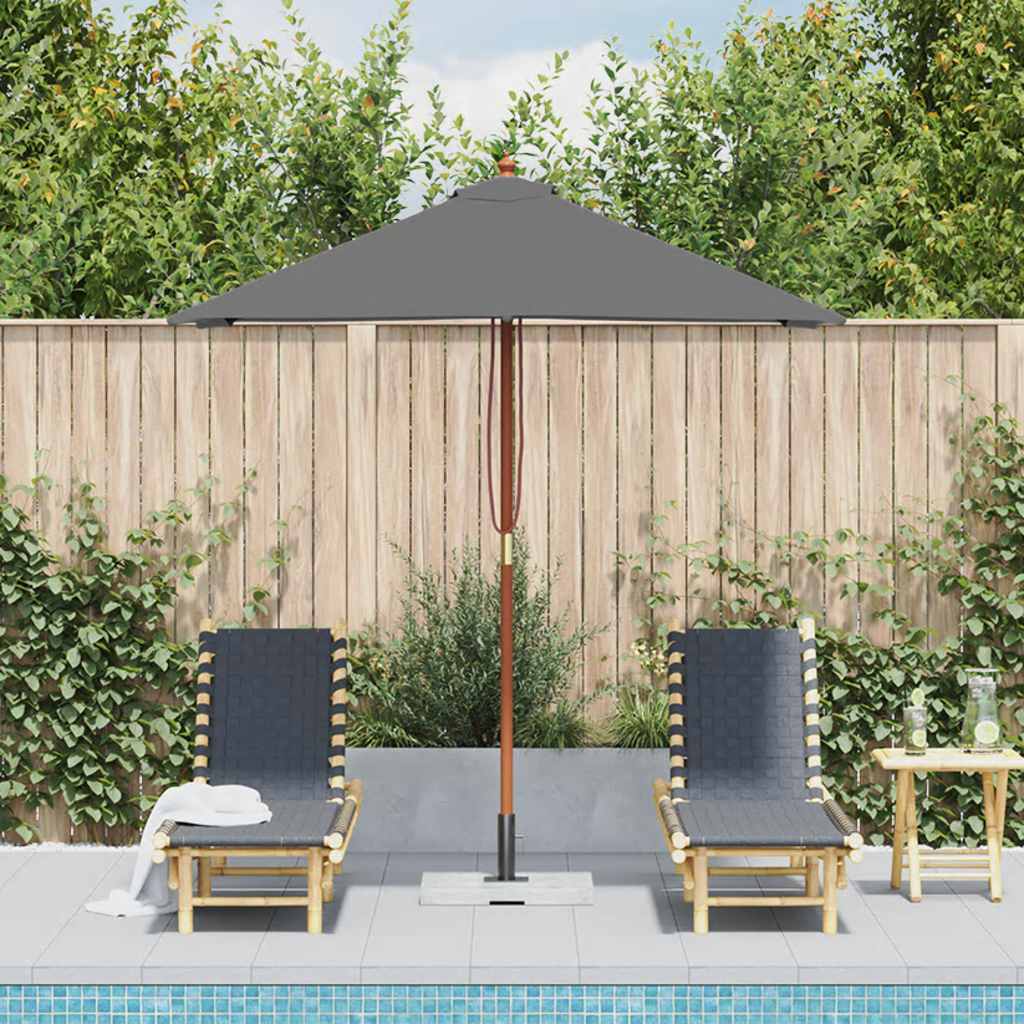 Umbrelă de soare, exterior, stâlp lemn, 150x200 cm, antracit GartenMobel Dekor