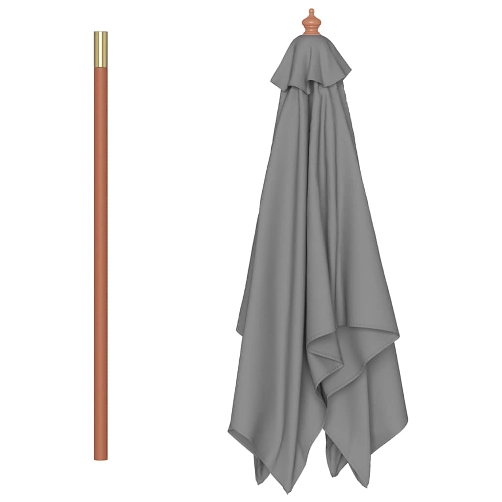 Umbrelă de soare, exterior, stâlp lemn, 150x200 cm, antracit GartenMobel Dekor
