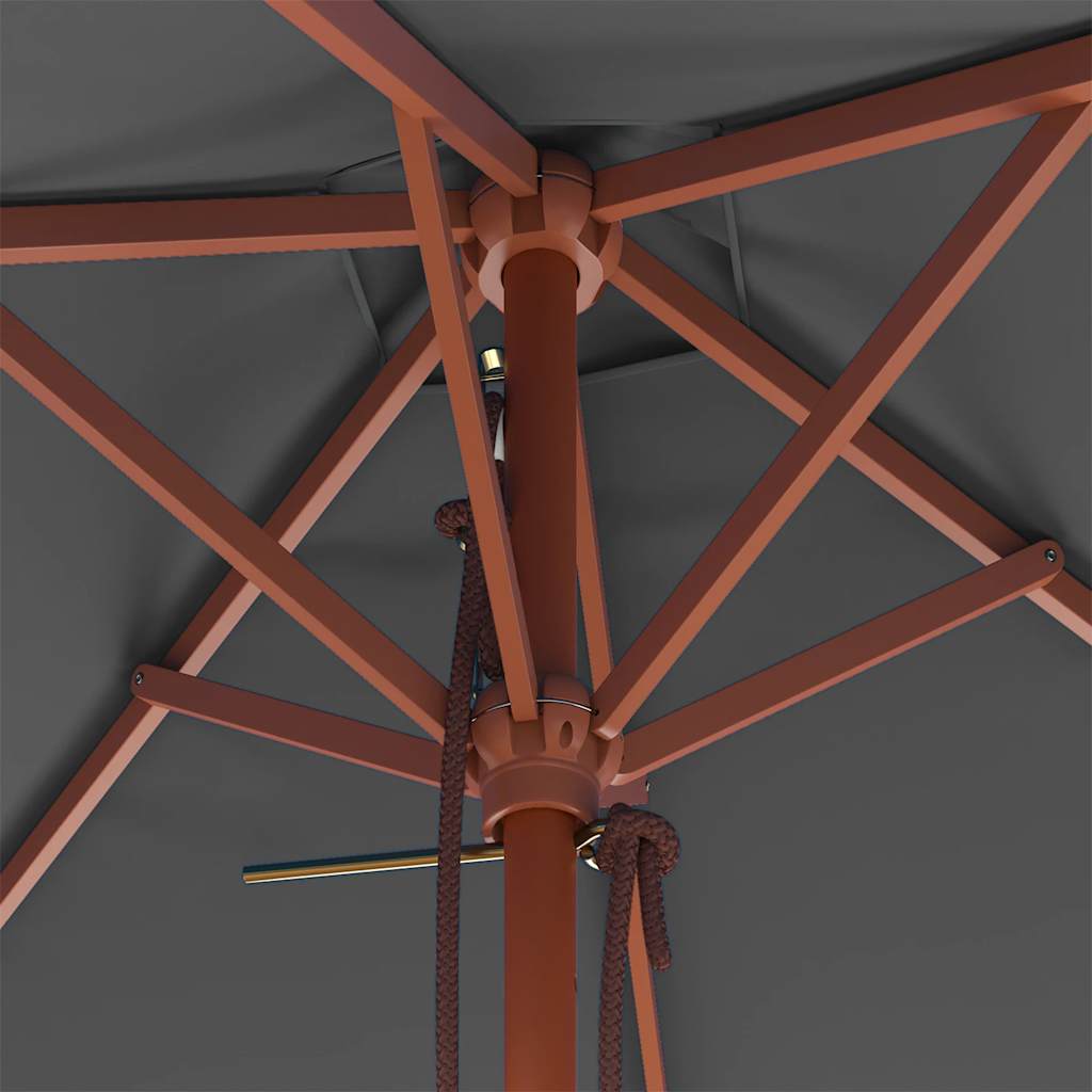 Umbrelă de soare, exterior, stâlp lemn, 150x200 cm, antracit GartenMobel Dekor