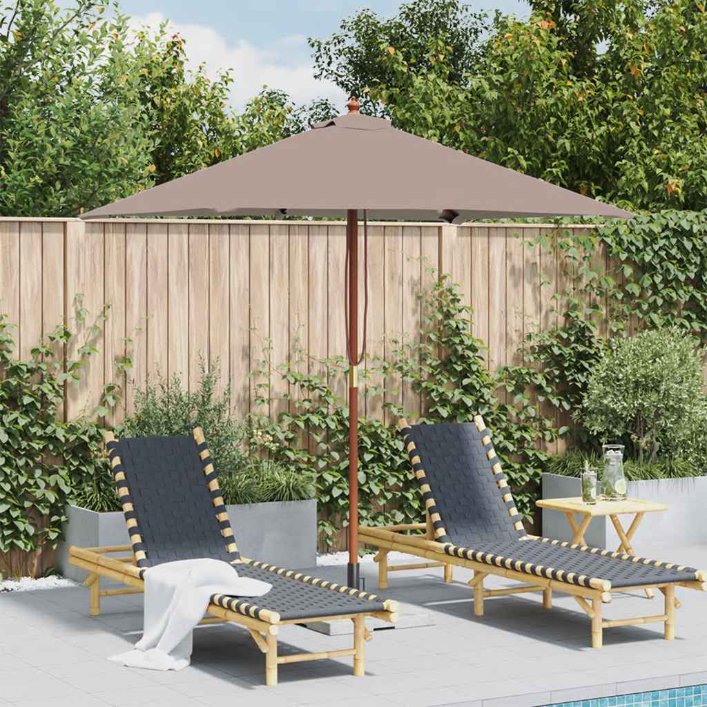 Umbrelă de soare, exterior, stâlp lemn, 150x200 cm, gri taupe GartenMobel Dekor