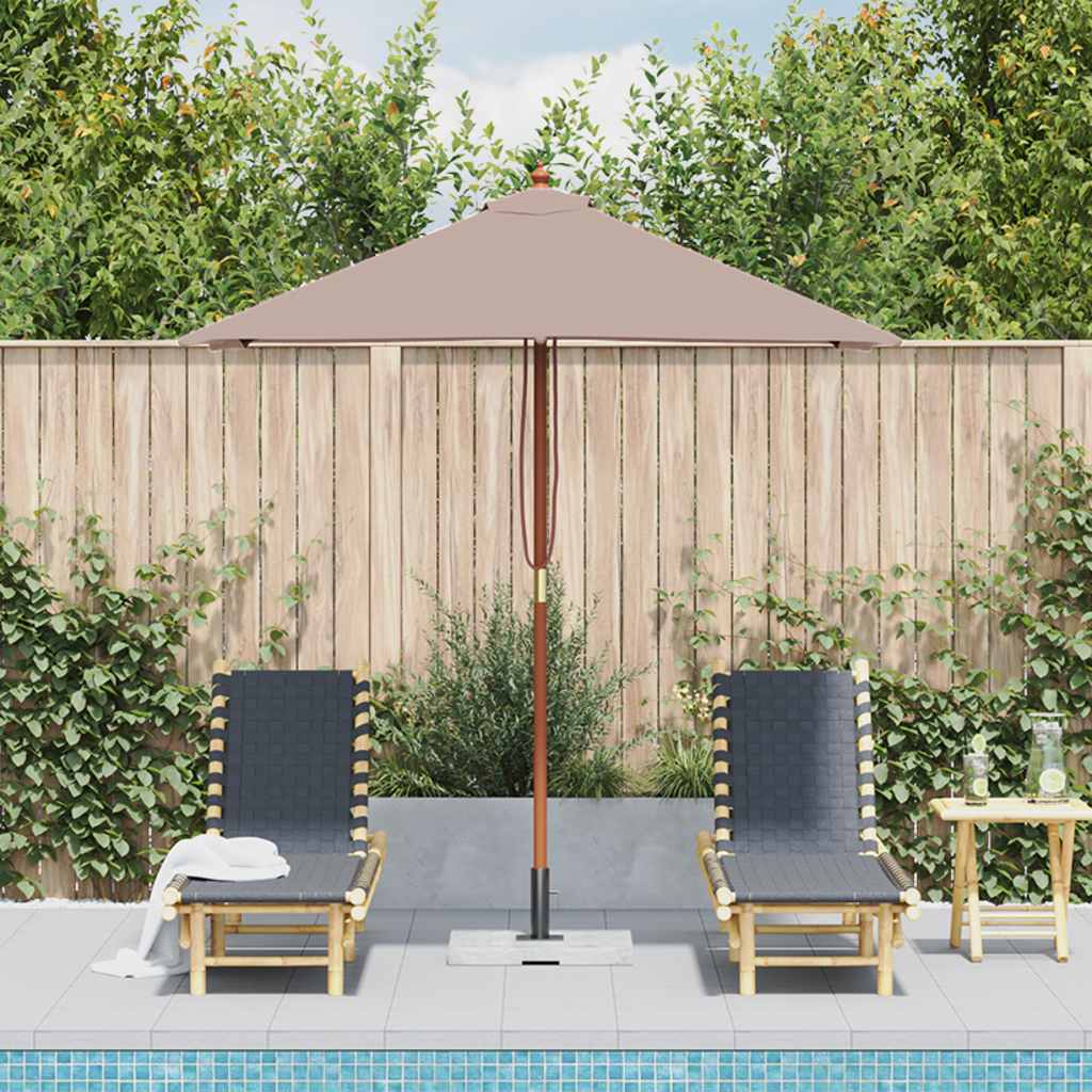 Umbrelă de soare, exterior, stâlp lemn, 150x200 cm, gri taupe GartenMobel Dekor