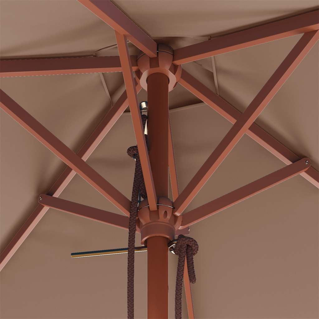 Umbrelă de soare, exterior, stâlp lemn, 150x200 cm, gri taupe GartenMobel Dekor