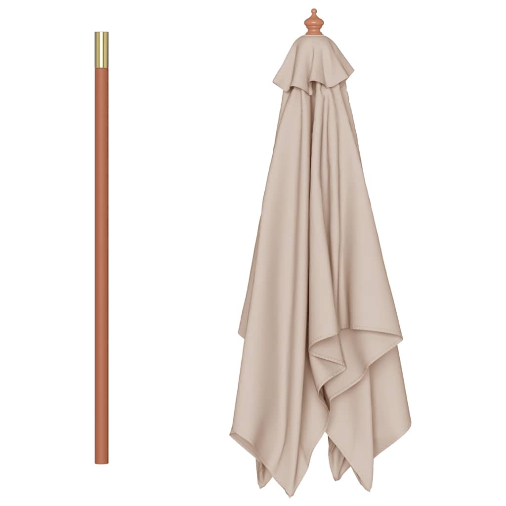 Umbrelă de soare, exterior, stâlp lemn, 150x200 cm, gri taupe GartenMobel Dekor