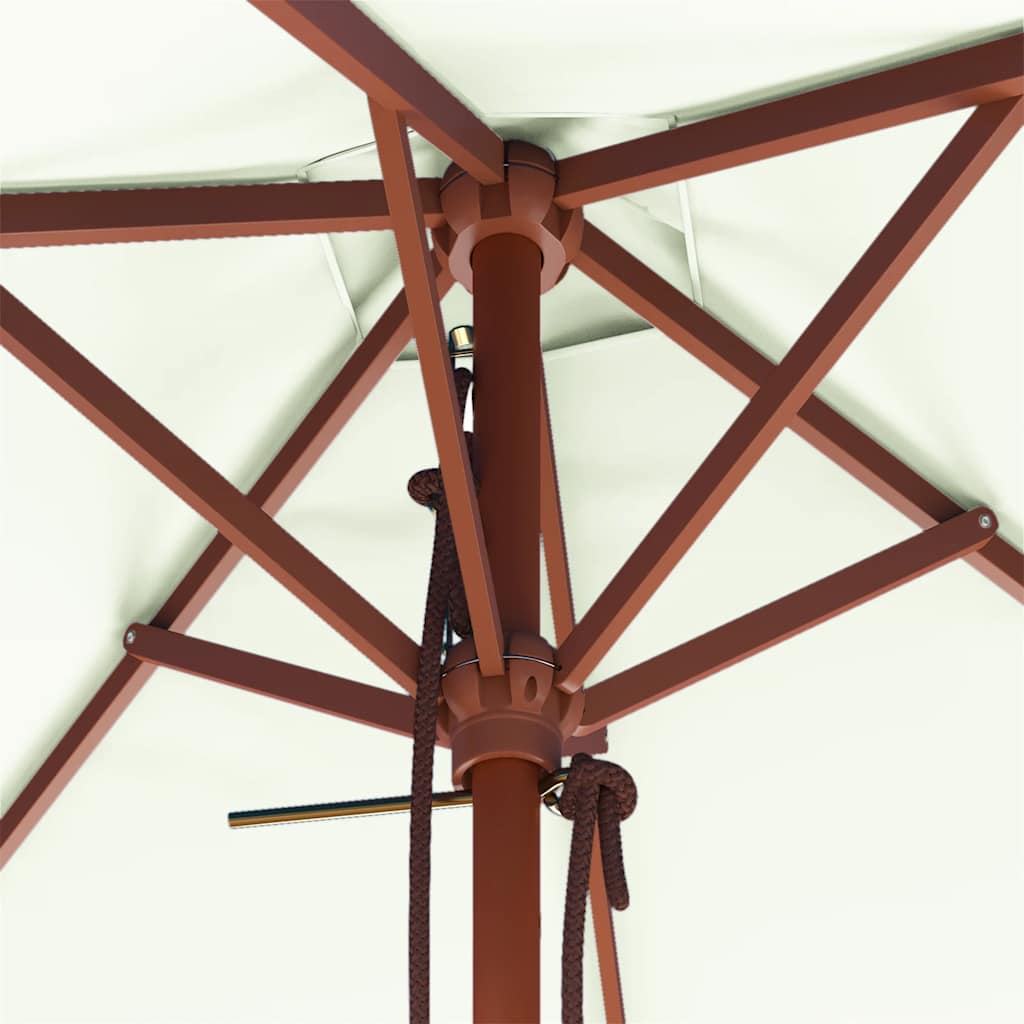 Umbrelă de soare, exterior, stâlp lemn, 150x200 cm, nisipiu GartenMobel Dekor
