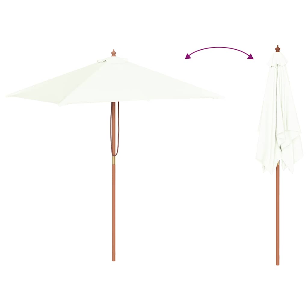 Umbrelă de soare, exterior, stâlp lemn, 150x200 cm, nisipiu GartenMobel Dekor