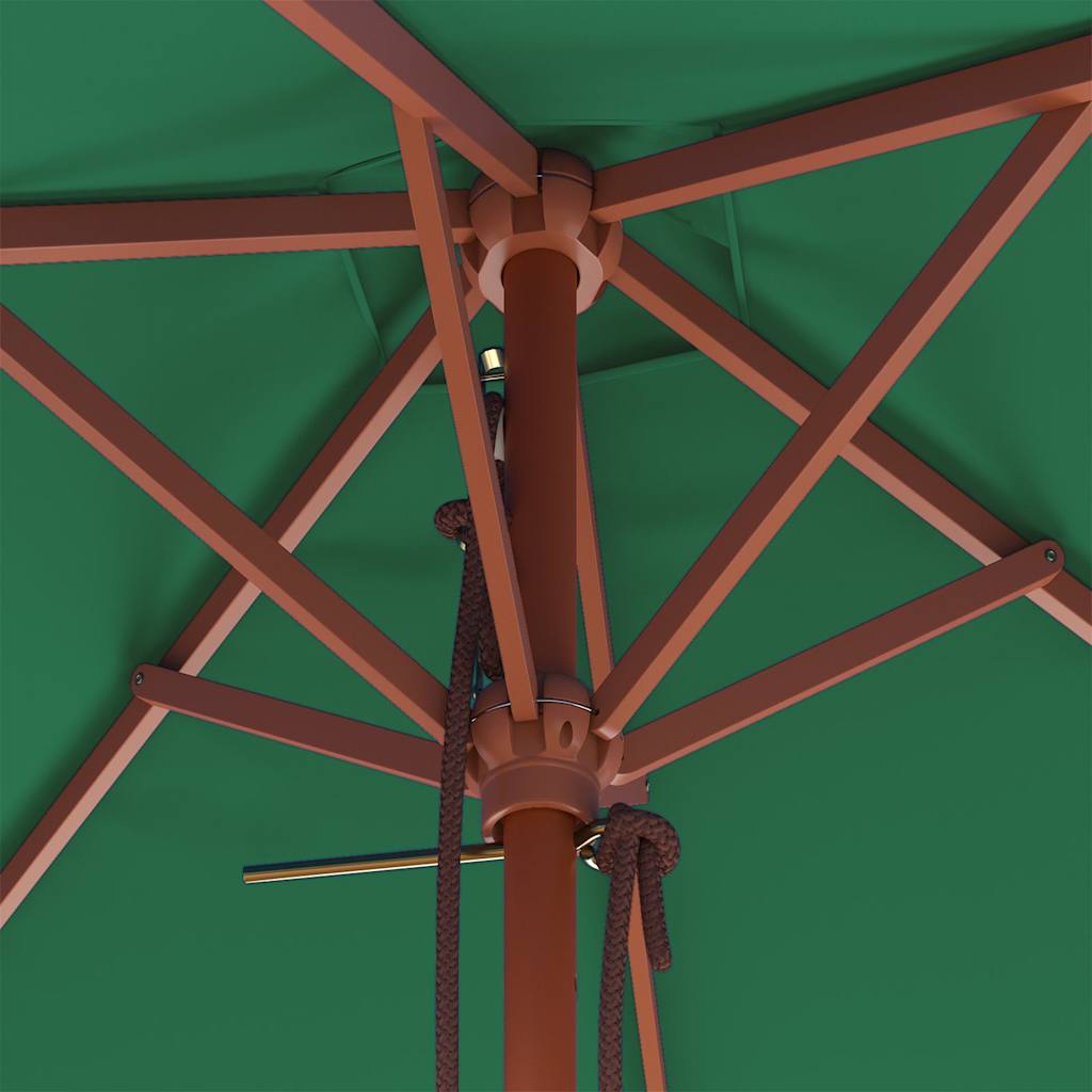 Umbrelă de soare, exterior, stâlp lemn, 150x200 cm, verde GartenMobel Dekor