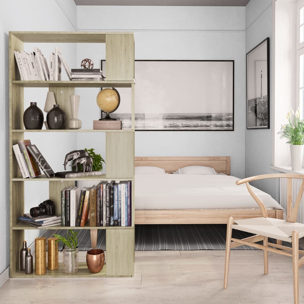 Bibliotecă/Separator, stejar sonoma 80x24x159 cm lemn prelucrat GartenMobel Dekor