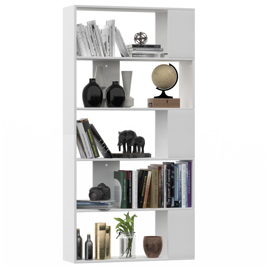 Bibliotecă/Separator cameră, alb, 80x24x159 cm, lemn prelucrat GartenMobel Dekor