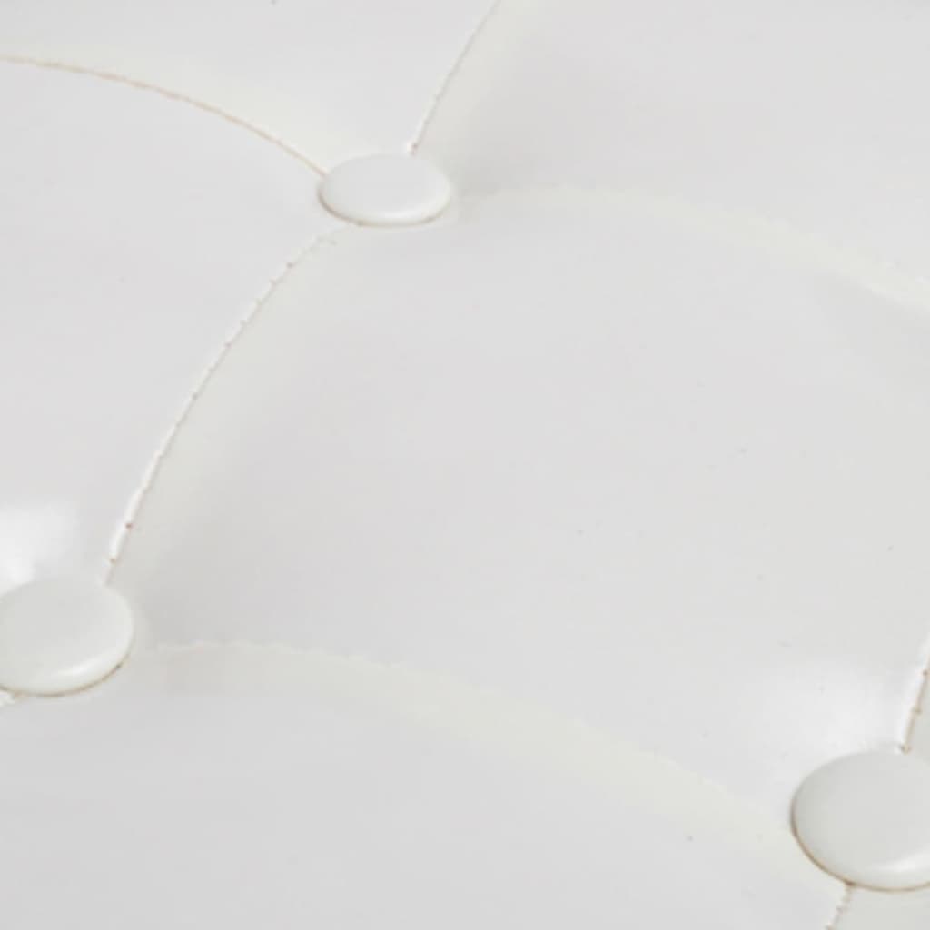 Fotoliu cu taburet, alb, piele ecologică GartenMobel Dekor