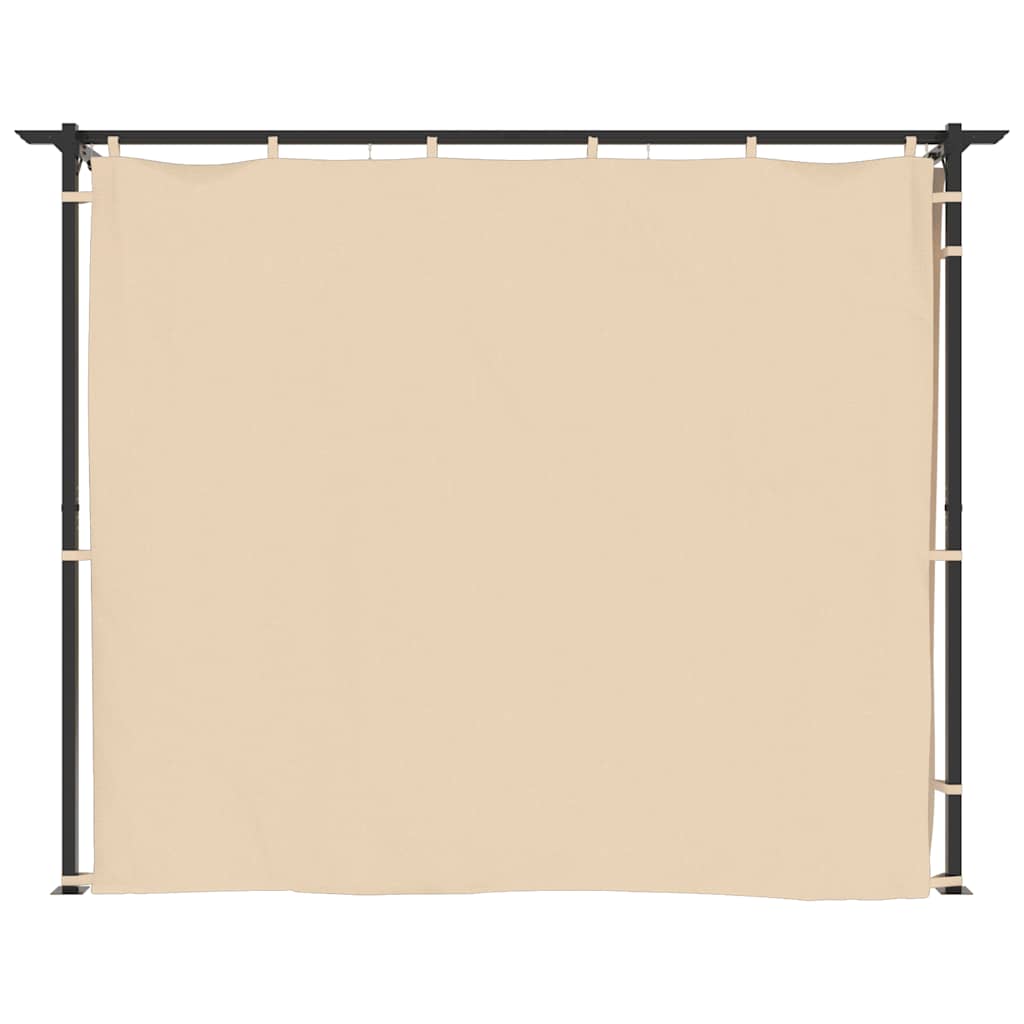 Pavilion cu draperii, crem, 3 x 3 m, oțel GartenMobel Dekor