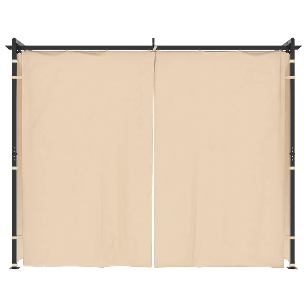 Pavilion cu draperii, crem, 3 x 3 m, oțel GartenMobel Dekor