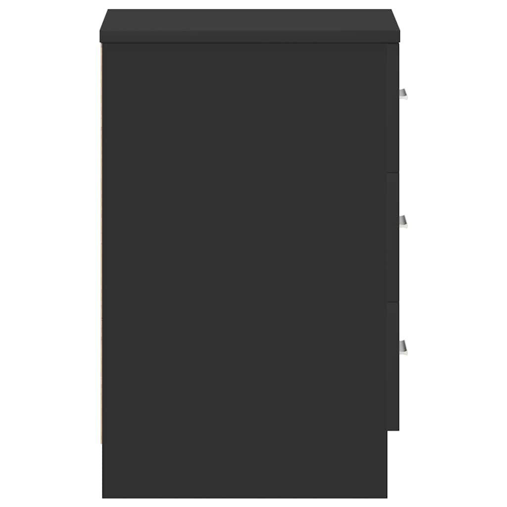 Noptiere, 2 buc., negru, 38x35x56 cm, lemn prelucrat GartenMobel Dekor